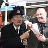 Chaz reads a list of grievances at Sidcup bus station